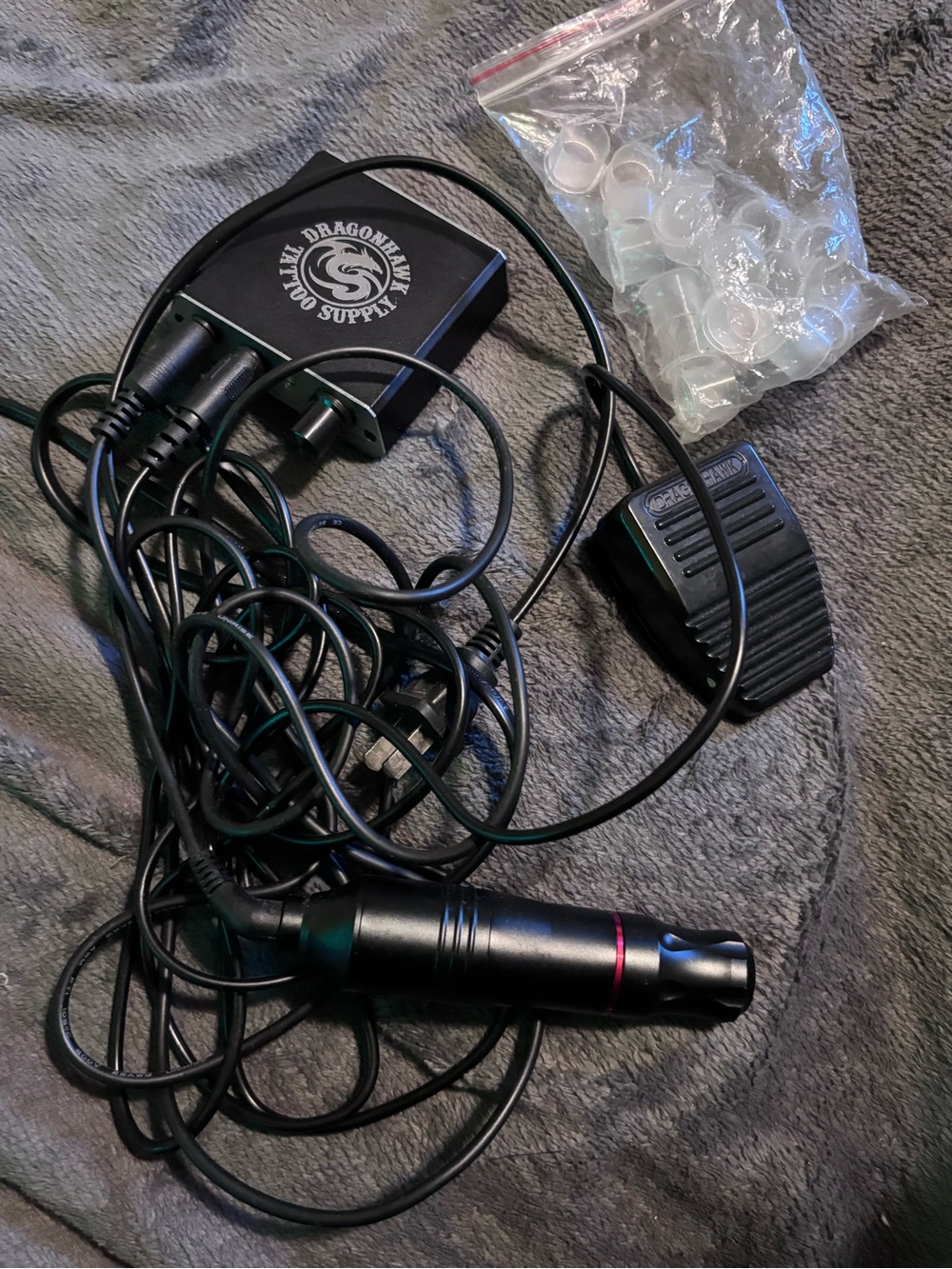 Black Rotary Tattoo Pen Machine with Foot Pedal